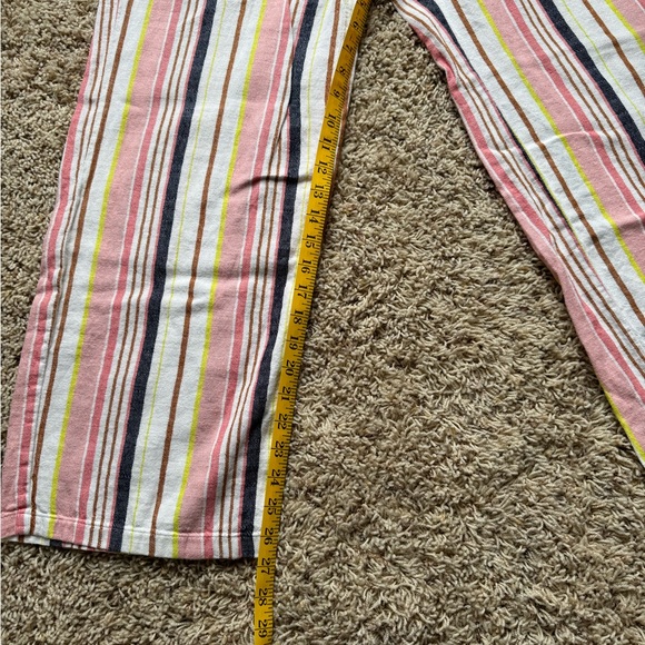 Old Navy Stripped Wide Leg Drawstring Linen Pant. Size L. Multi Color - Picture 4 of 9